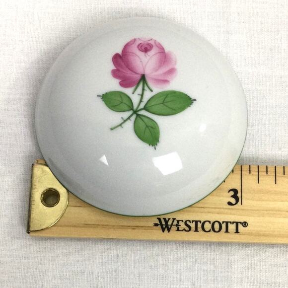 Austrian Wien Augarten Vienna Vintage Hand Painted Rose Porcelain Trinket Dish - Picture 12 of 14